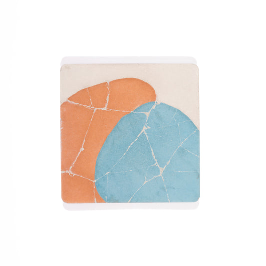 Blue / Orange / White - Concrete Coasters - Set of 4